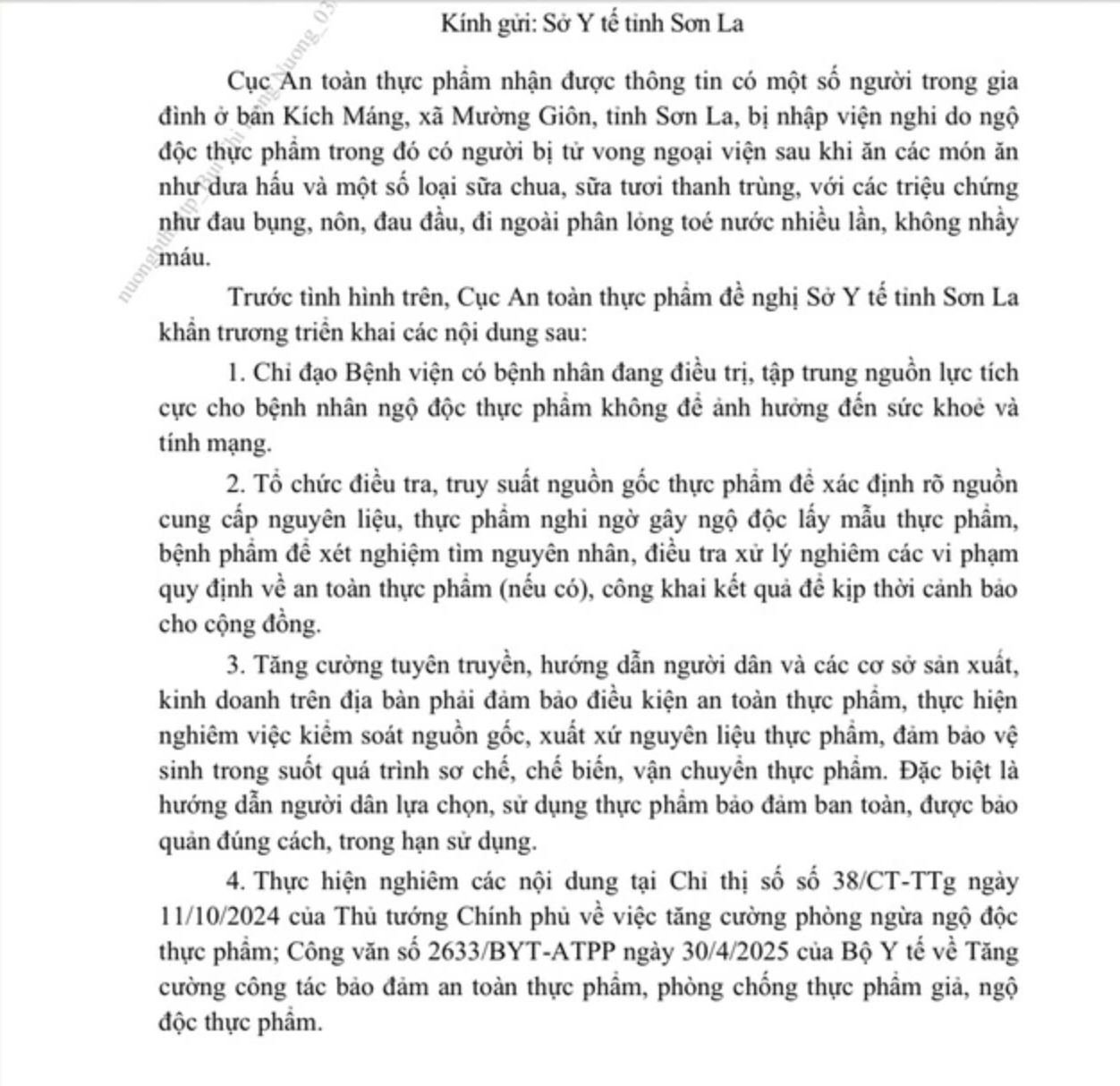 Sơn La điều tra vụ nghi ngộ độc thực phẩm: Một trẻ tử vong sau bữa ăn hoa quả và sữa
